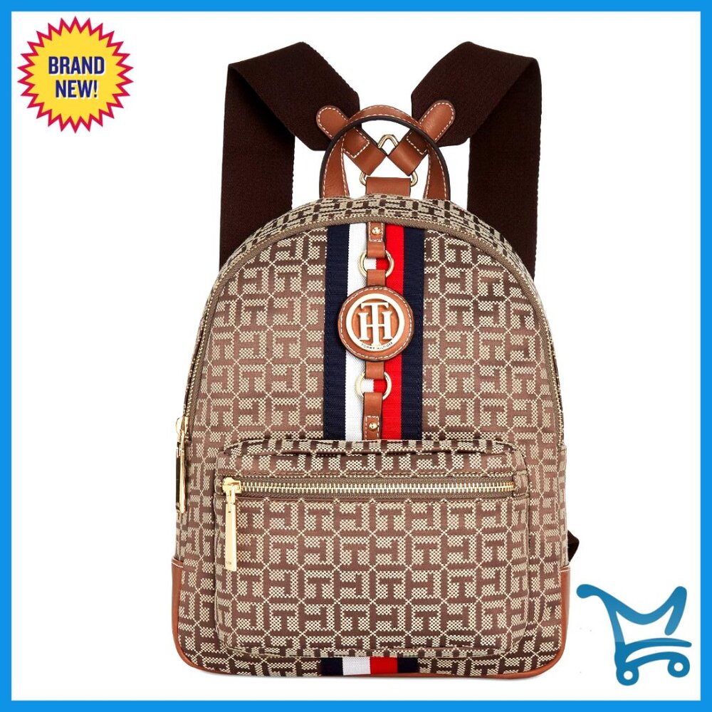 Nylon Mini Backpack With Adjustable Straps And Multiple Compartments